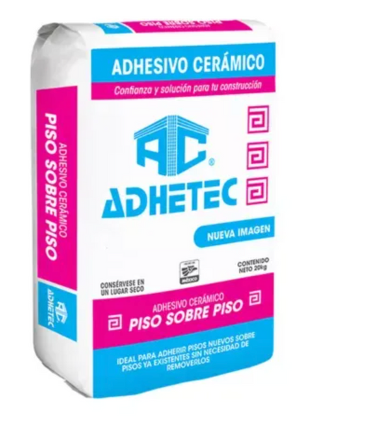 Adhetec, Pegazulejo Piso sobre Piso 20 Kg, Saco